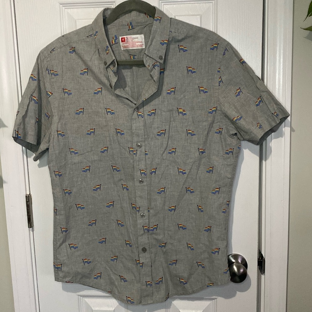 Target LGBTQ+ Gay Pride 🏳️‍🌈 Rainbow Flag Button-down Shirt